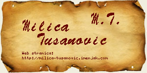 Milica Tušanović vizit kartica